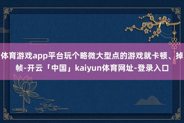 体育游戏app平台玩个略微大型点的游戏就卡顿、掉帧-开云「中国」kaiyun体育网址-登录入口