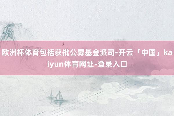 欧洲杯体育包括获批公募基金派司-开云「中国」kaiyun体育网址-登录入口