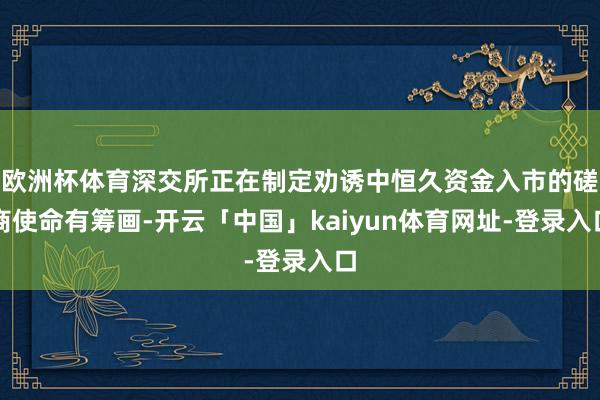欧洲杯体育深交所正在制定劝诱中恒久资金入市的磋商使命有筹画-开云「中国」kaiyun体育网址-登录入口