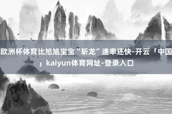 欧洲杯体育比旭旭宝宝“斩龙”速率还快-开云「中国」kaiyun体育网址-登录入口