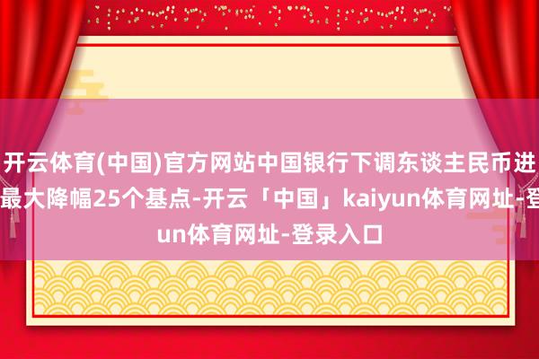 开云体育(中国)官方网站中国银行下调东谈主民币进款利率 最大降幅25个基点-开云「中国」kaiyun体育网址-登录入口