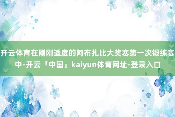 开云体育在刚刚适度的阿布扎比大奖赛第一次锻练赛中-开云「中国」kaiyun体育网址-登录入口