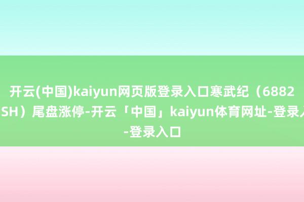 开云(中国)kaiyun网页版登录入口寒武纪（688256.SH）尾盘涨停-开云「中国」kaiyun体育网址-登录入口