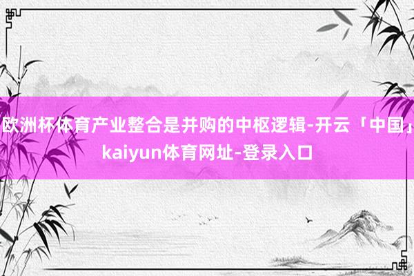 欧洲杯体育产业整合是并购的中枢逻辑-开云「中国」kaiyun体育网址-登录入口
