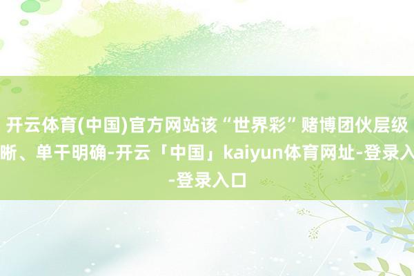 开云体育(中国)官方网站该“世界彩”赌博团伙层级明晰、单干明确-开云「中国」kaiyun体育网址-登录入口