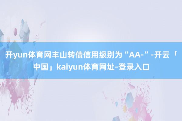 开yun体育网丰山转债信用级别为“AA-”-开云「中国」kaiyun体育网址-登录入口