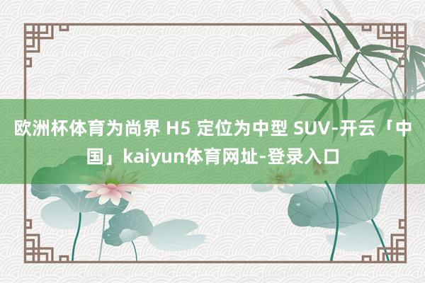欧洲杯体育为尚界 H5 定位为中型 SUV-开云「中国」kaiyun体育网址-登录入口