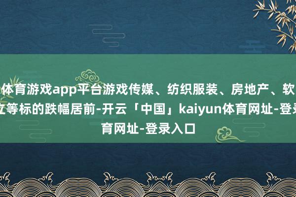 体育游戏app平台游戏传媒、纺织服装、房地产、软件树立等标的跌幅居前-开云「中国」kaiyun体育网址-登录入口