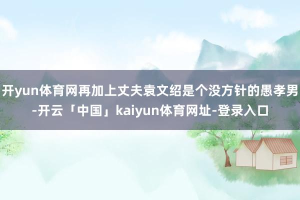 开yun体育网再加上丈夫袁文绍是个没方针的愚孝男-开云「中国」kaiyun体育网址-登录入口