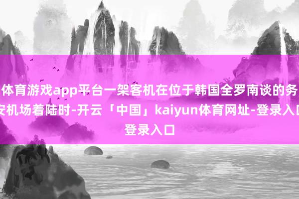 体育游戏app平台一架客机在位于韩国全罗南谈的务安机场着陆时-开云「中国」kaiyun体育网址-登录入口