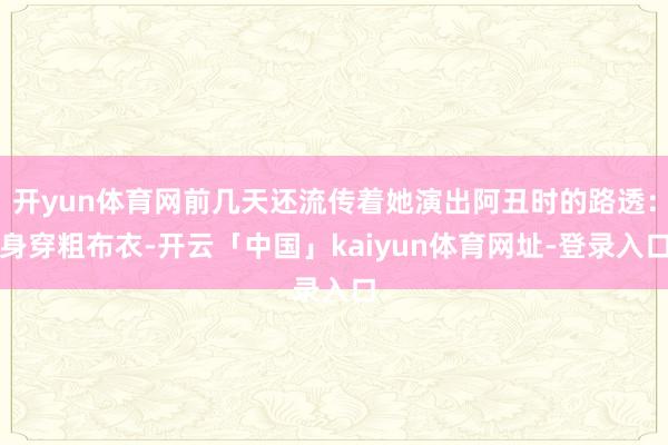 开yun体育网前几天还流传着她演出阿丑时的路透:身穿粗布衣-开云「中国」kaiyun体育网址-登录入口