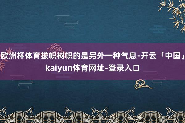 欧洲杯体育拔帜树帜的是另外一种气息-开云「中国」kaiyun体育网址-登录入口
