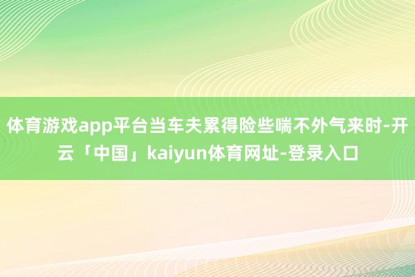 体育游戏app平台当车夫累得险些喘不外气来时-开云「中国」kaiyun体育网址-登录入口