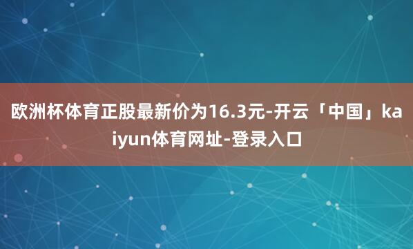 欧洲杯体育正股最新价为16.3元-开云「中国」kaiyun体育网址-登录入口