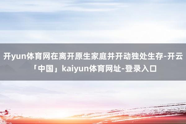 开yun体育网在离开原生家庭并开动独处生存-开云「中国」kaiyun体育网址-登录入口