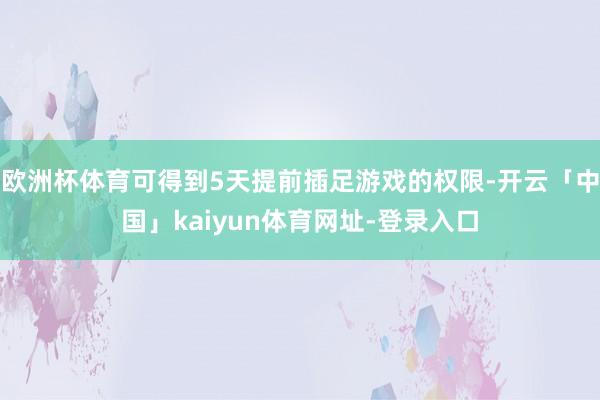 欧洲杯体育可得到5天提前插足游戏的权限-开云「中国」kaiyun体育网址-登录入口