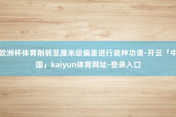 欧洲杯体育削弱至厘米级偏差进行栽种功课-开云「中国」kaiyun体育网址-登录入口